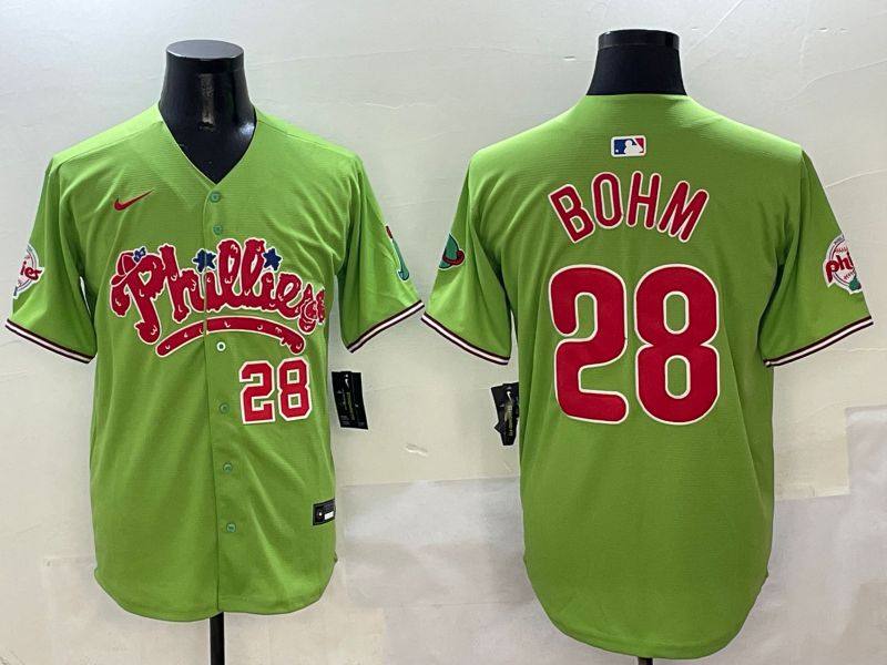 Men Philadelphia Phillies #28 Bohm Green Five generations Nike 2025 MLB Jersey style 5->philadelphia phillies->MLB Jersey